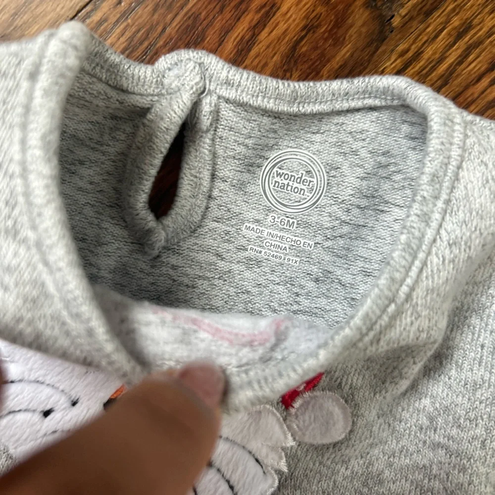 Wonder Nation Baby Christmas Tiger Dress 3-6M Gray Santa Auburn Game Day